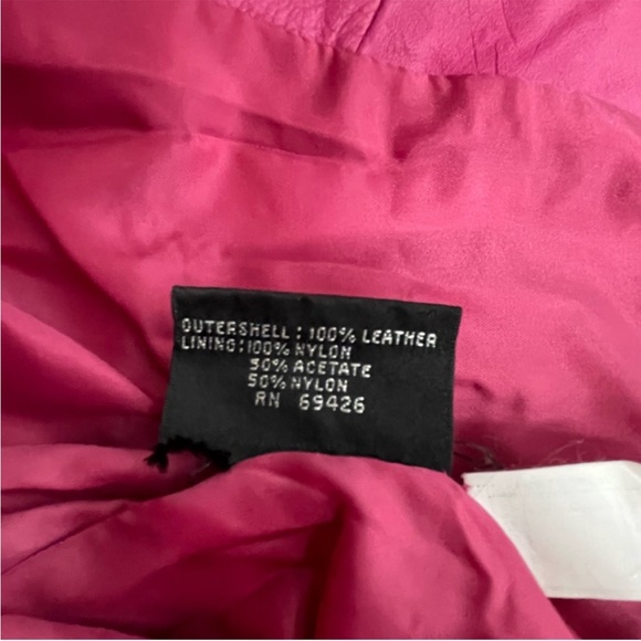 Vintage 80s 90s wilsons leather pink jacket skirt set size M - Picture 8 of 9